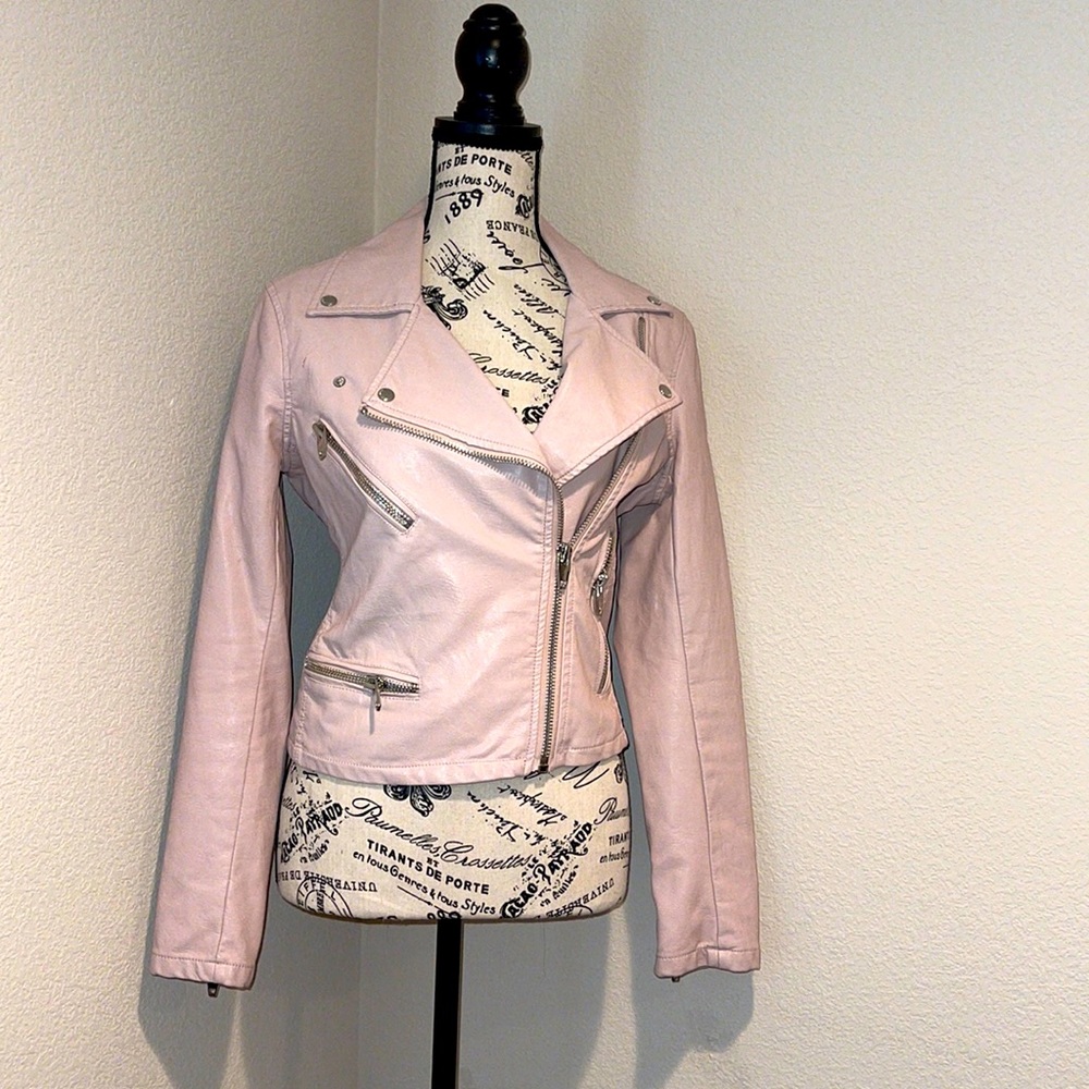 Pale pink Vegan leather jacket
